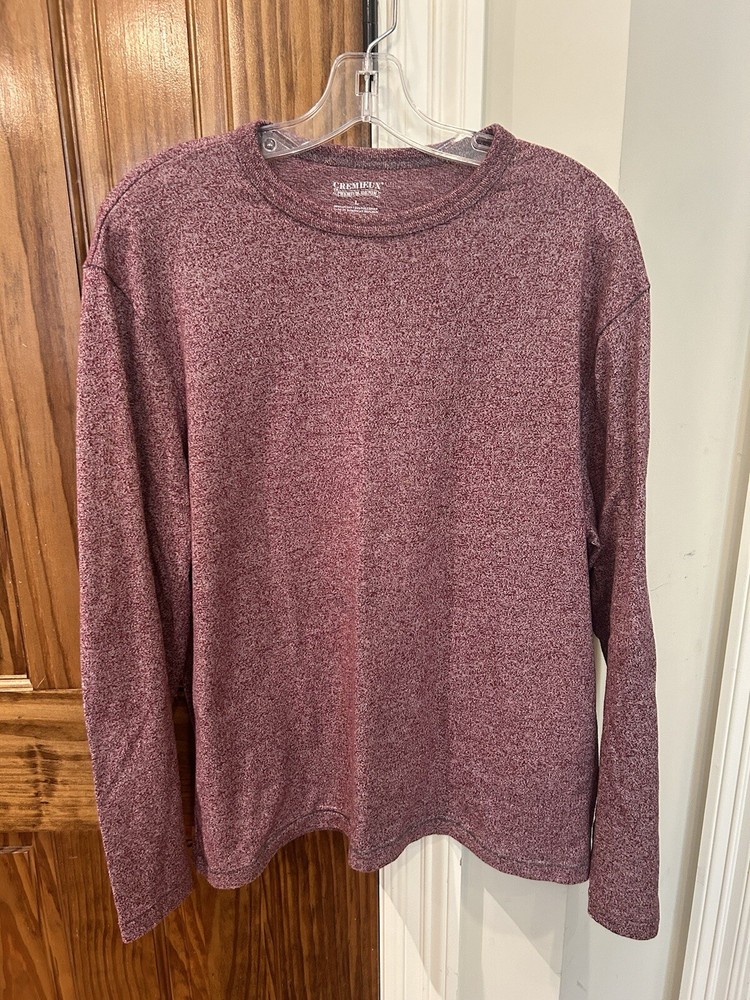 Cremieux Pullover Mens Large Burgundy Premium Denim 1971 Heather Crewneck