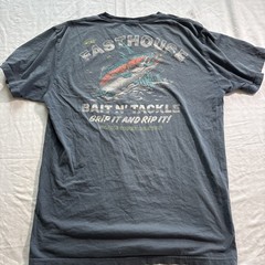 Mens T-Shirt Fasthouse Bait N’ Tackle Snake River Blue Large