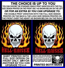 HELL RAISER OLD SCHOOL HOT RAT ROD OUTLAW CAR CLUB BIKER SKULL FLAMES T-SHIRT 48