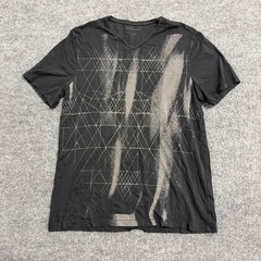 Calvin Klein Jeans T-Shirt Mens Size M Black Geometric Graphic V-Neck Cotton Tee