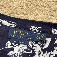Polo Ralph Lauren T-Shirt Mens Size XL Navy Blue Hawaiian Polo Bear Tee