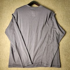 Vintage 1946 Henley Mens XL Grey Long Sleeve Cotton Blend Stretch Shirt