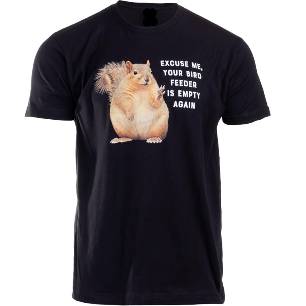 Funny Squirrel Bird Feeder Shirt Backyard Wildlife Graphic Tee Gift