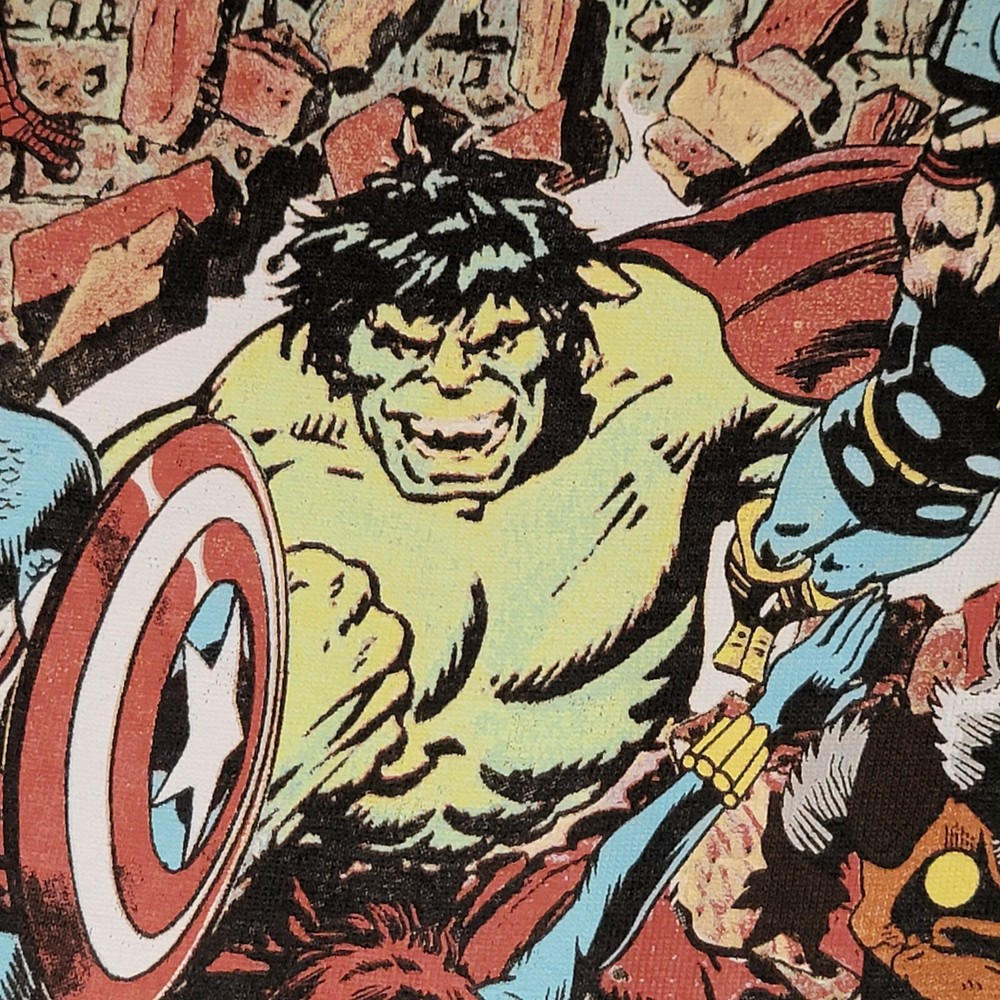 MARVEL COMICS Shirt Mens Small Gray Golden Age Avengers Casual Hulk Thor NWT