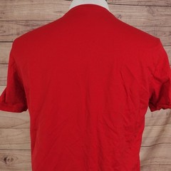Murano Shirt Mens Large Red Slim Fit V Neck 100% Cotton Tee T-Shirt Basic