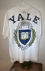 Double Sided Preppy Yale University Shirt Men MEDIUM Short Sleeve Tee New Cond.