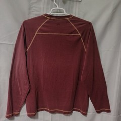 Academy Sports Outdoors Mens XL Maroon Long Sleeve Raglan Cotton T-Shirt Faded