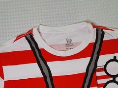 Where’s Waldo? Red & White Striped Cotton Blend T-shirt Size M Costume
