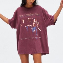 The Cranberries rock band tour short sleeve maroon color Shirt VK10536