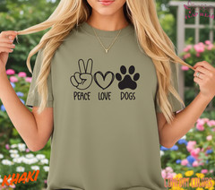 Unisex Peace Love Dogs T SHIRT,T shirt women,T shirt men,T shirt vintage Mom Dad