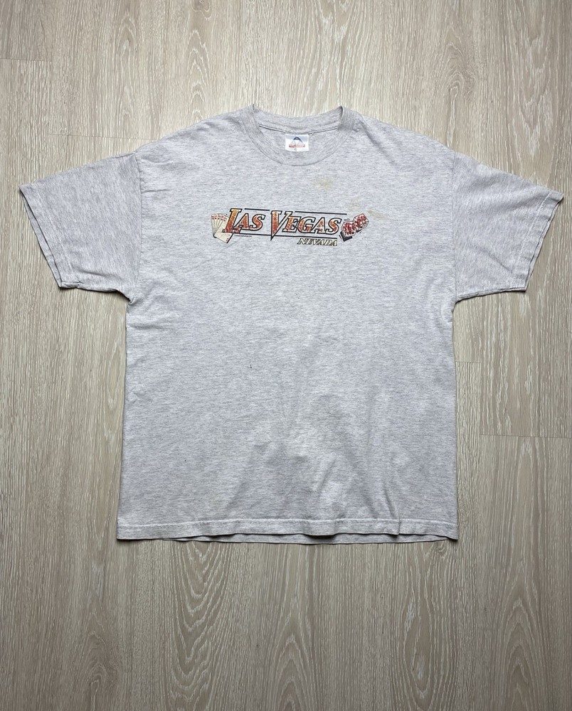 Vintage 2001 Las Vegas Nevada T-Shirt XL AAA Tag Grey Graphic Y2K