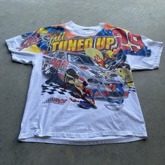 Vintage 90s NASCAR Looney Tunes Kevin Harvick All Tuned Up Chase Authentics AOP