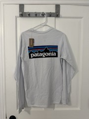 Patagonia P-6 Logo Responsibili-Tee Men’s Long Sleeve Graphic Crew White S