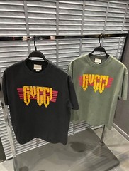 GUCCI Rock Studded Logo-print Cotton Faded Black Tshirt NWT Retail Price:950$+