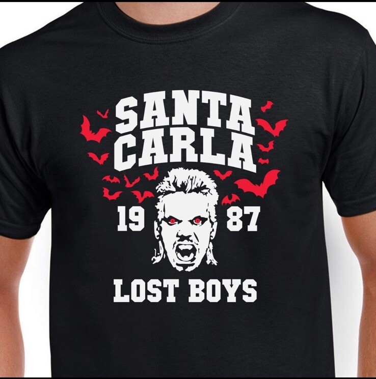 Santa Carla California The Lost Boys Movie Black T-Shirt Unisex XL