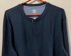 Flag & Anthem MadeFlex Men’s Long Sleeve Navy Heather Henley Shirt Size XL NWT