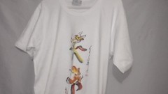 Vintage Hong Kong Dragon Calligraph Souvenir T-Shirt Chrysanthemum Brand Size 38