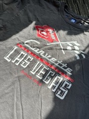 Gray Corvette Las Vegas Graphic T-Shirt Size XL Fits True To Size