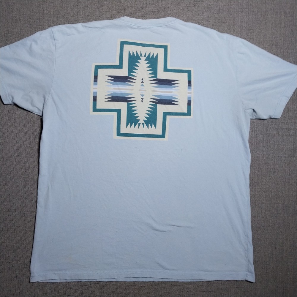 Men’s Pendleton T Shirt Light Blue XL Short Sleeve