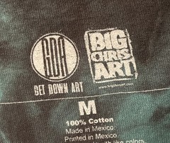 Alice in Wonderland Shirt Men Medium Green Black Tie Dye Big Chris Artwork Art