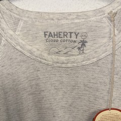 Faherty Men’s Cloud Waffle Crew Thermal Shirt XXL Ivory Heather Long Sleeve NEW