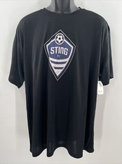 BLACK Augusta Sportswear Mens Short Sleeve T-Shirt STING LOGO SOCCER SZ 2XL NEW