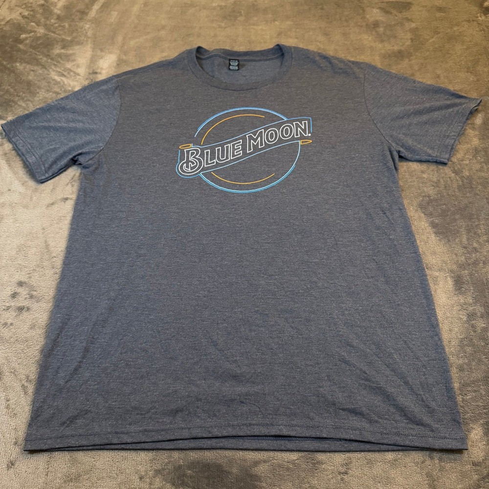 District Blue Moon Graphic T Shirt Mens Large Blue Tri Blend Short Sleeve