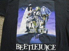 Beetlejuice Shirt Mens Medium Black Graphic Horror Movie Halloween
