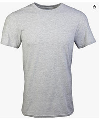 Gildan Mens Crew T-Shirt LARGE 5-Pack Style G1100 Black-Grey-Charcoal Short Slee