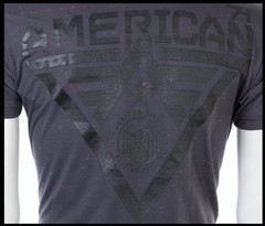 AMERICAN FIGHTER Dark Charcoal Grey Black ALASKA Athletic Graphic T-shirt NWT