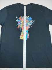 District Shirt Mens 2XL Black Graphic Print Short Sleeve Stretch Art Streetwear