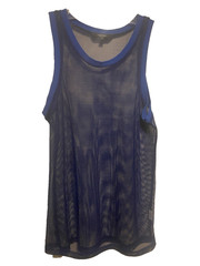 Men’s Ture TrendyFishnet Mesh Tank Top Vest Royal Blue Stretch Size Small NWOT