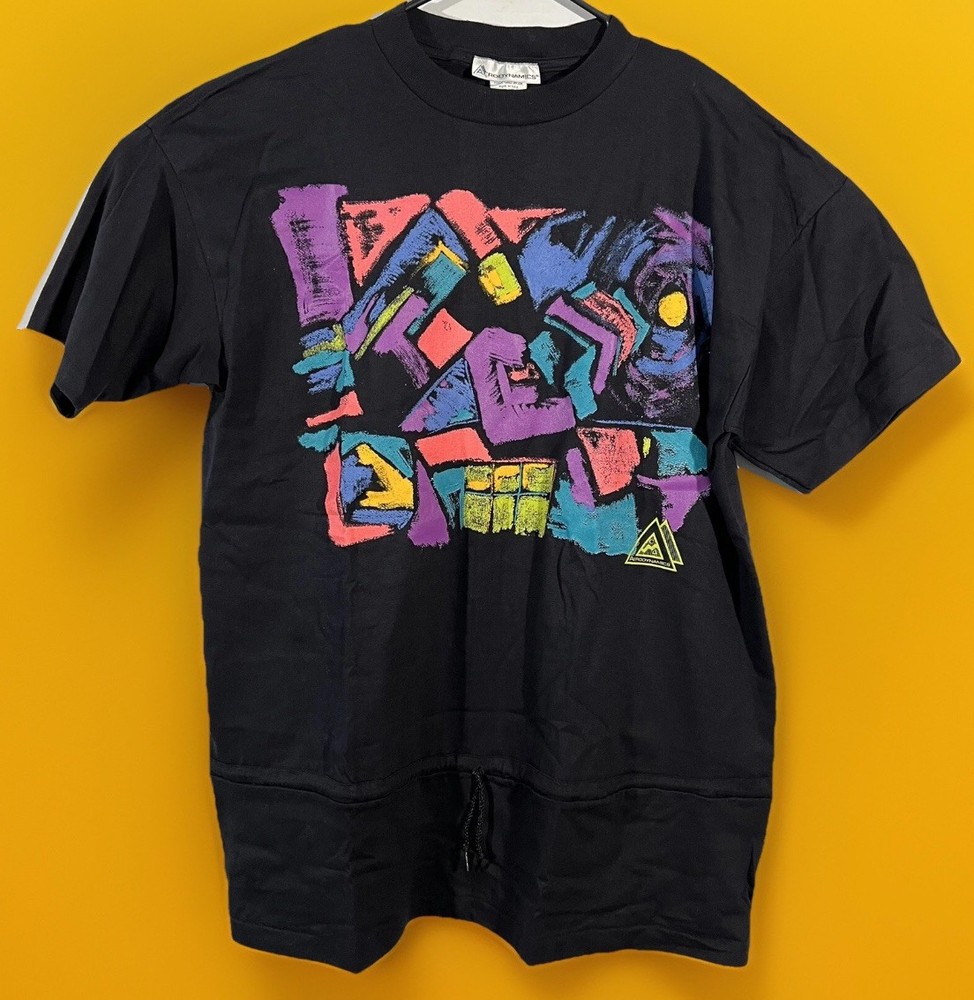 VTG Aerodynamics Dance Single Stitch Tee Drawstring Shirt Black One Size Graphic