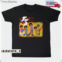 Jackson 5 Five Cartoon Shirt Michael Off The Wall Thriller Bad T-shirt S-5XL