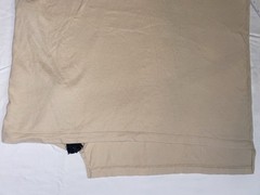 ASOS Men’s Beige Solid Crew Neck Short Sleeve T-Shirt w/ Zipper Accent L