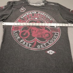 Affliction Thermal Shirt Mens XL Gray Fast Biker Motorcycle Skull Reversible