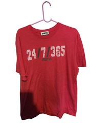 ESPN Shirt Mens XLarge Red 24/7/365 Graphic Tee Sports Classic Logo Cotton Top