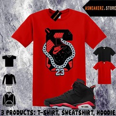 Shirt Matching AJ 6 Infrared Salesman 2026 Match Sneaker Retro Number 6s T-Shirt