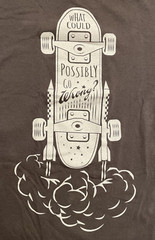 Skateboard Shirt What Could Possibly Go Wrong Grey Small District Made SCI