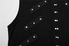 PUNK RAVE Men Black Punk Rock Gothic Steampunk Sleeveless Tops Tank Vest