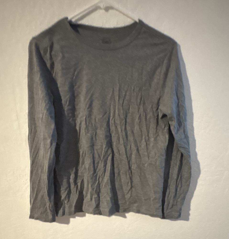Mossimo Supply Co. Men’s Gray Solid Crew Neck Long Sleeve Tagless T-Shirt XL