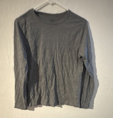 Mossimo Supply Co. Men’s Gray Solid Crew Neck Long Sleeve Tagless T-Shirt XL