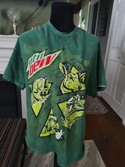 Mountain Dew Graphic Outdoorsman buck Fish Jet Ski Snow Mobile T-shirt Size L