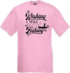 Fishing Wishing I Was Fishing Humour Novelty T Shirt Various Colours And Sizes