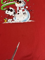 Vintage Snoopy Peanuts Chillin Joe Cool Holiday Red Shirt Size L