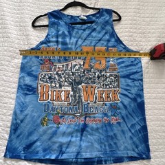 Colortone Daytona Beach Bike Week Tie-Dye Blue Sleeveless T-Shirt Men’s XL