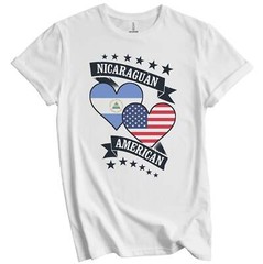 Nicaraguan American Heart Flags Nicaragua America T-Shirt