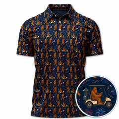 Crazy Patriotic 250 Bigfoot Golf Polo Shirt USA Anniversary (S-5XL)