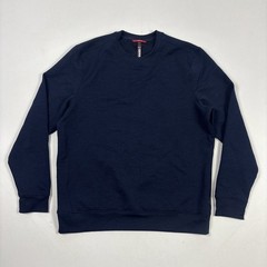Gerry Mens Thermal Long Sleeved Fleece Shirt Crew Neck Blue Large