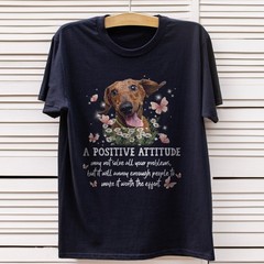 Dachshund Positive Attitude Unisex Black T-shirt S-3XL